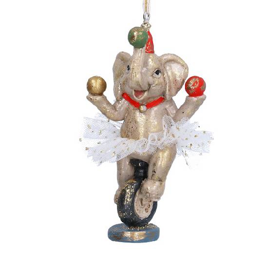 Resin Circus Elephant Juggling on Unicycle 9cm *ETA Nov